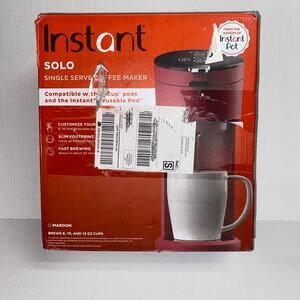 Instant 40 oz Solo Single Cup Drip Coffee Maker Maroon